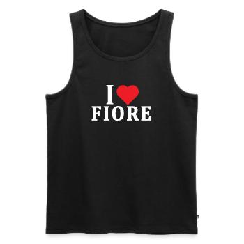 T-Shirt I love Flower T-Shirt Geschenkidee - Männer Premium Bio Tank Top - Schwarz - Vorne - Michal (187cm)