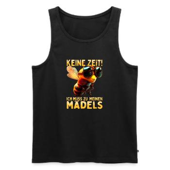 Bienen Keine Zeit Ich Muss Zu Meinen Mädels Imker - Männer Premium Bio Tank Top - Schwarz - Vorne - Michal (187cm)
