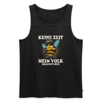 Keine Zeit Mein Volk Braucht Mich Imker - Männer Premium Bio Tank Top - Schwarz - Vorne - Michal (187cm)