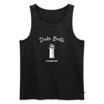 Leuchtturm Dicke Berta, Cuxhaven, Nordsee - Männer Premium Bio Tank Top - Schwarz - Vorne - AI Model Male 178 light (178cm)