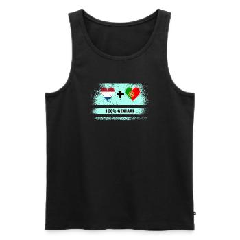 Portugal et Pays-Bas 100% Genius flag - Débardeur bio Premium Homme - noir - Devant - Michal (187cm)