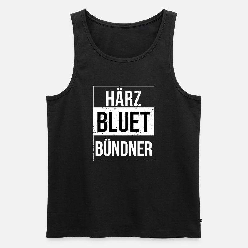 Härzbluetbündner Bündner Graubünden - Männer Premium Bio Tank Top - Schwarz