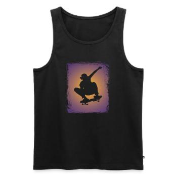 Skateboarding Skateboarder Silhouette - Männer Premium Bio Tank Top - Schwarz - Vorne - Michal (187cm)