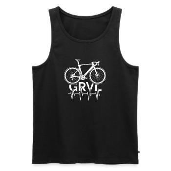 Gravelbike Roadbike Heartbeat Logo Team Symbol - Männer Premium Bio Tank Top - Schwarz - Vorne - Michal (187cm)