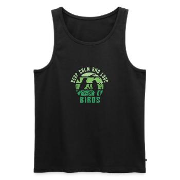 Keep calm and love birds - Men's Premium Organic Tank Top - black - Front - AI Model Male 178 light (178cm)