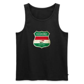 Design du drapeau de la Hongrie à Kecskemét - Débardeur bio Premium Homme - noir - Devant - AI Model Male 178 light (178cm)