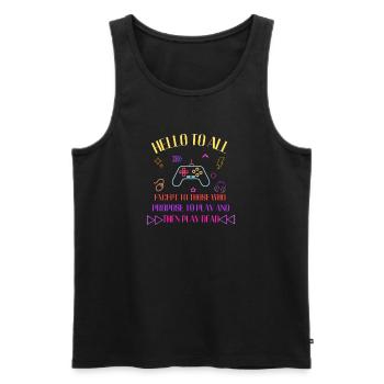 Neon-Gaming-Motto: Spiel und spiel tot - Männer Premium Bio Tank Top - Schwarz - Vorne - AI Model Male 178 light (178cm)
