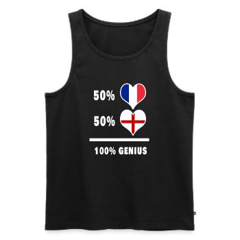Angleterre et France Drapeaux 100% géniaux - Débardeur bio Premium Homme - noir - Devant - Michal (187cm)