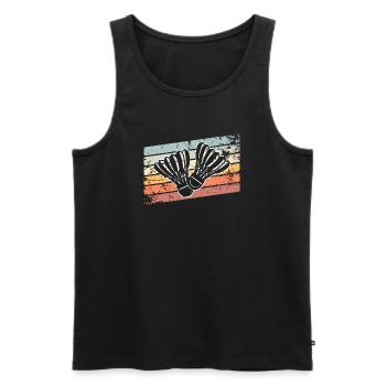 Badminton Retro Vintage - Männer Premium Bio Tank Top - Schwarz - Vorne - Michal (187cm)