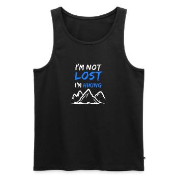 Wanderer Statement Klettersteig Wanderung Wandern - Männer Premium Bio Tank Top - Schwarz - Vorne - AI Model Male 178 light (178cm)