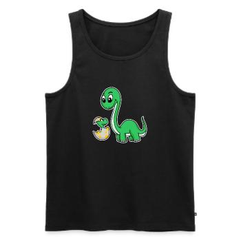 Dinosaure avec famille Baby Dinosaur - Débardeur bio Premium Homme - noir - Devant - Michal (187cm)
