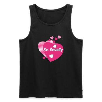 SO LOVELY - Men's Premium Organic Tank Top - black - Front - AI Model Male 178 light (178cm)