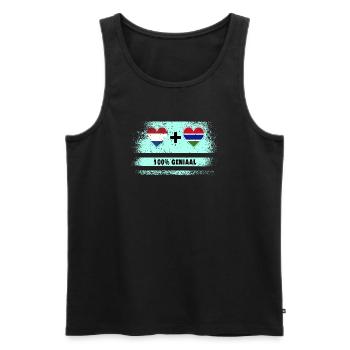 Gambia and The Netherlands 100% Genius flag - Men's Premium Organic Tank Top - black - Front - AI Model Male 178 light (178cm)