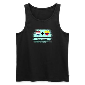 Drapeau 100% Genius de l’Equateur et des Pays-Bas - Débardeur bio Premium Homme - noir - Devant - Michal (187cm)
