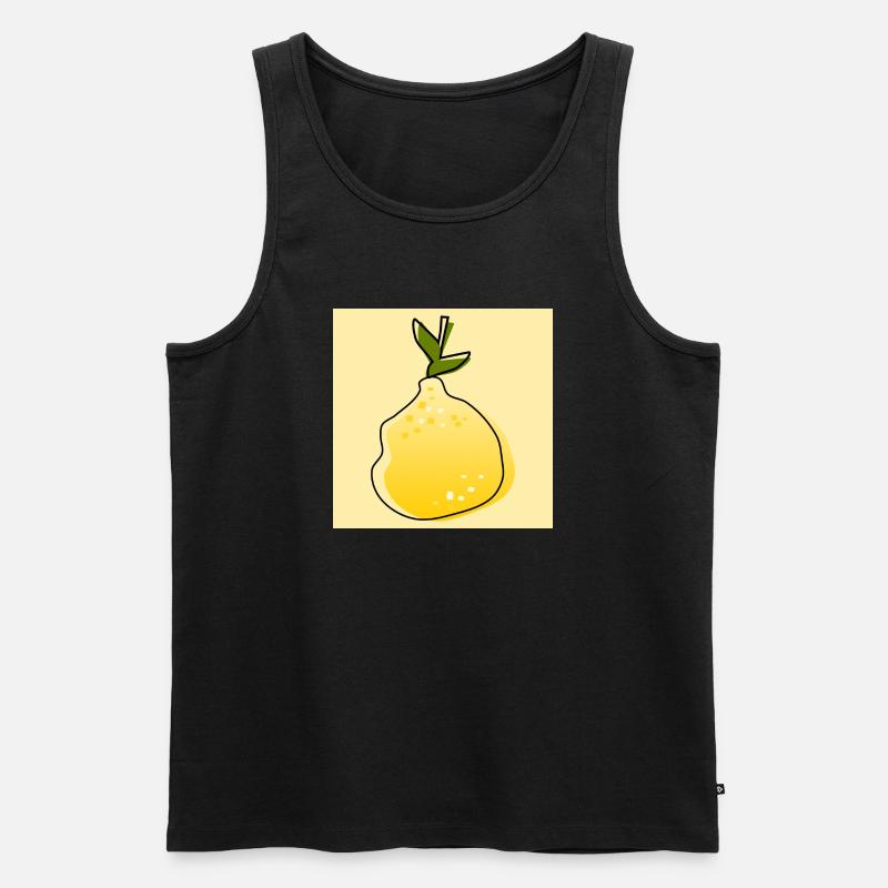 Zitrone - Männer Premium Bio Tank Top - Schwarz