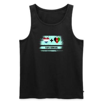 Afghanistan et Pays-Bas 100% Genius flag - Débardeur bio Premium Homme - noir - Devant - AI Model Male 178 light (178cm)