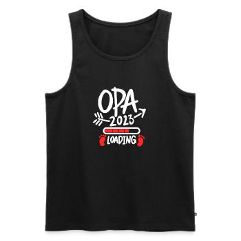 Opa 2023 loading - Opa werden - Bald Opa - Männer Premium Bio Tank Top - Schwarz - Vorne - Michal (187cm)