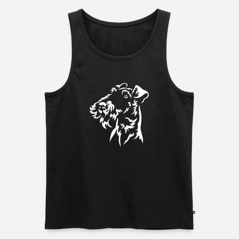Foxterrier Kopf "Black Edition" - Männer Premium Bio Tank Top - Schwarz