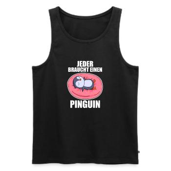 Pinguin Pinguine - Männer Premium Bio Tank Top - Schwarz - Vorne - AI Model Male 178 light (178cm)