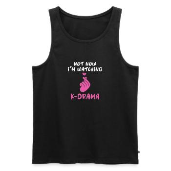 Nicht jetzt, ich schaue K-Drama - Männer Premium Bio Tank Top - Schwarz - Vorne - AI Model Male 178 light (178cm)