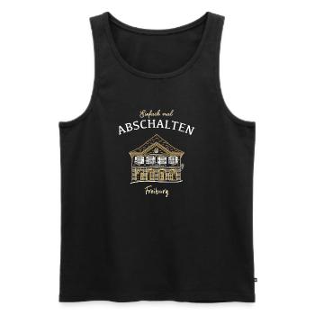 Fribourg, Münsterplatz, Alte Wache - Débardeur bio Premium Homme - noir - Devant - AI Model Male 178 light (178cm)
