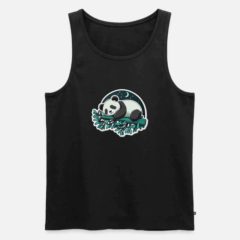 Sleeping Panda - Männer Premium Bio Tank Top - Schwarz