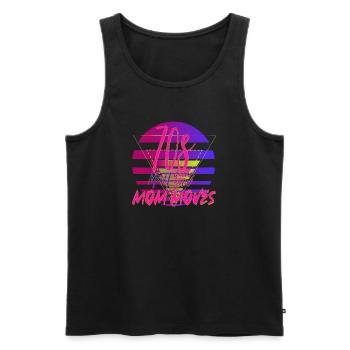 70s mom doing some mom moves - bunt & verrückt - Männer Premium Bio Tank Top - Schwarz - Vorne - Michal (187cm)