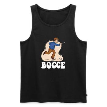 Pétanque Dicton Pétanque avec Jack Bocci Jeu de Pétanque - Débardeur bio Premium Homme - noir - Devant - AI Model Male 178 light (178cm)