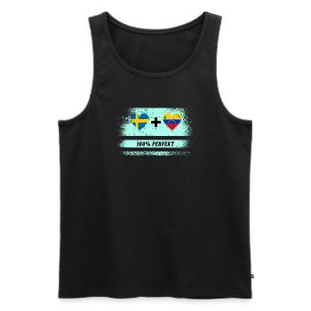 Venezuela et Suède 100% parfait / cadeau - Débardeur bio Premium Homme - noir - Devant - AI Model Male 178 light (178cm)