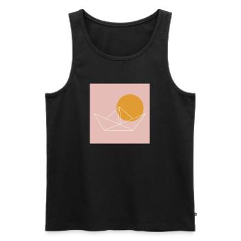 Paperboat Sun - Débardeur bio Premium Homme - noir - Devant - Michal (187cm)