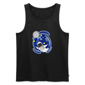 Astronaut in space - Astronaut motif for children - Men's Premium Organic Tank Top - black - Front - Michal (187cm)