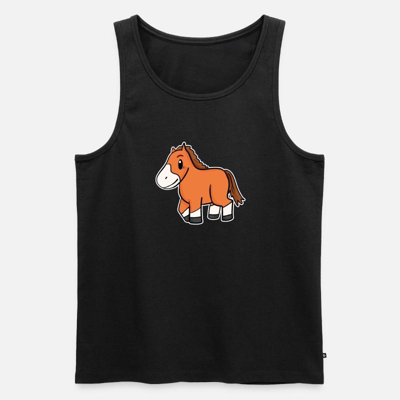 Pferd Motiv - Männer Premium Bio Tank Top - Schwarz
