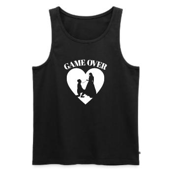 Game Over Funny Bachelor Party Wedding - Men's Premium Organic Tank Top - black - Front - AI Model Male 178 light (178cm)
