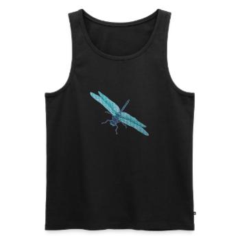 schöne Mosaikmuster, Libellenfoto, Insekten - Männer Premium Bio Tank Top - Schwarz - Vorne - Michal (187cm)