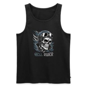 Skull Rider with Goggles - Men's Premium Organic Tank Top - black - Front - AI Model Male 178 light (178cm)