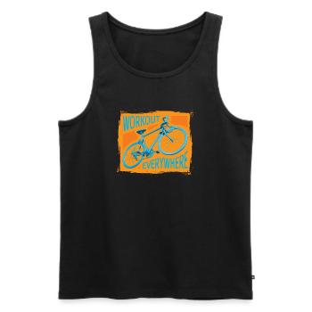 Bike Workout Everywhere - Men's Premium Organic Tank Top - black - Front - Michal (187cm)