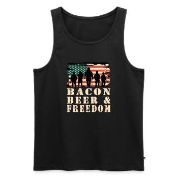 Bacon, Beer and Freedom - Men's Premium Organic Tank Top - black - Front - AI Model Male 178 light (178cm)