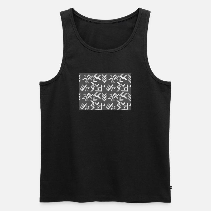 Deco pattern triangles grey-white - Men's Premium Organic Tank Top - black