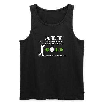 Golfspieler Golf Sport Alter altern junggeblieben - Männer Premium Bio Tank Top - Schwarz - Vorne - Michal (187cm)