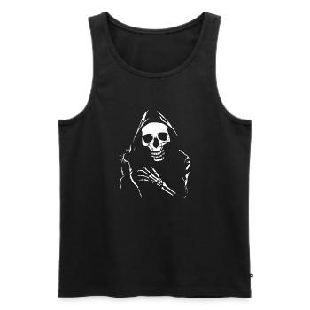 La mort et le chat - Débardeur bio Premium Homme - noir - Devant - Michal (187cm)