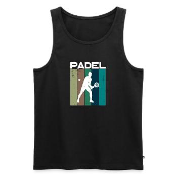 Entraînement Padel Player Balles de raquette de tennis - Débardeur bio Premium Homme - noir - Devant - Michal (187cm)