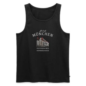Hofbräuhaus historique Munich, Bavière - Débardeur bio Premium Homme - noir - Devant - Michal (187cm)