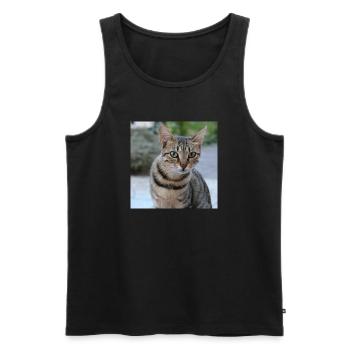 Katze Kätzchen Poster quadratisch Katzenposter - Männer Premium Bio Tank Top - Schwarz - Vorne - AI Model Male 178 light (178cm)
