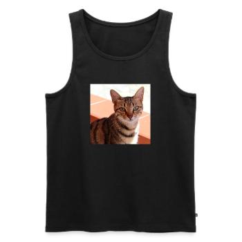 Katze Kätzchen Poster quadratisch Katzenposter - Männer Premium Bio Tank Top - Schwarz - Vorne - AI Model Male 178 light (178cm)