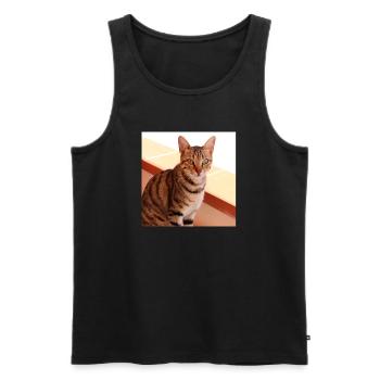 Chat chaton affiche chat carré affiche - Débardeur bio Premium Homme - noir - Devant - AI Model Male 178 light (178cm)