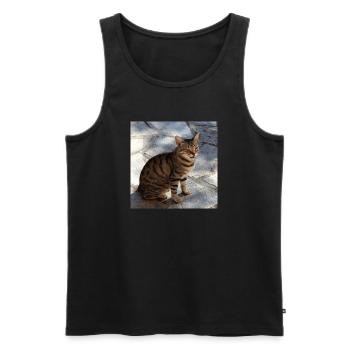 Katze Kätzchen Poster quadratisch Katzenposter - Männer Premium Bio Tank Top - Schwarz - Vorne - AI Model Male 178 light (178cm)