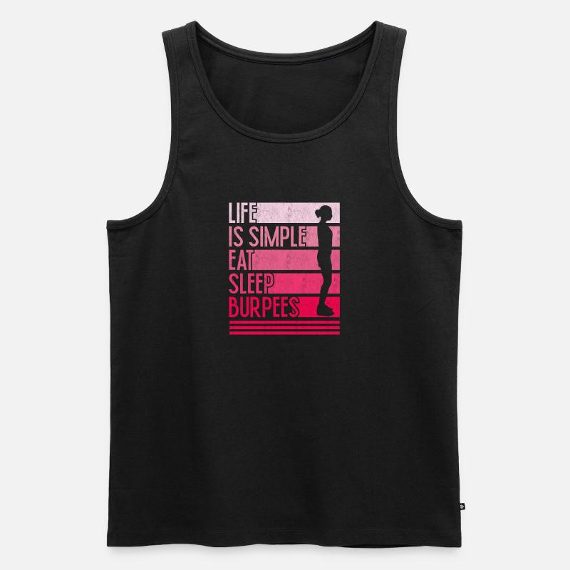 Leben ist einfach Burpees Design - Männer Premium Bio Tank Top - Schwarz