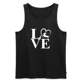 Dachshund Dackel Love Heart - Männer Premium Bio Tank Top - Schwarz - Vorne - Michal (187cm)