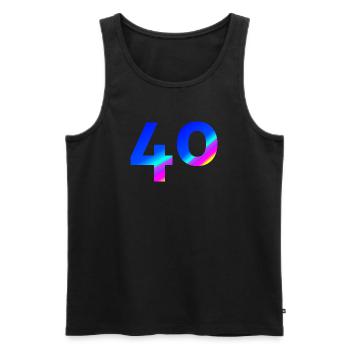feiern, 40 blauer farbverlauf mit bunten Farben - Männer Premium Bio Tank Top - Schwarz - Vorne - Michal (187cm)