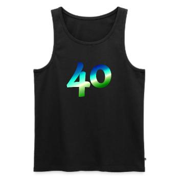 tolle apparel, 40 karibischer farbverlauf - Männer Premium Bio Tank Top - Schwarz - Vorne - AI Model Male 178 light (178cm)